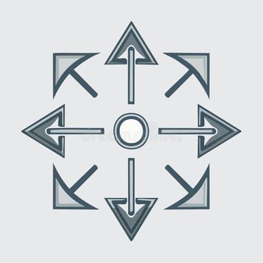 Arrows radiating in every direction to represent “all” or “everywhere”
