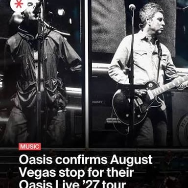 Oasis, the British rock band associated with brothers Liam and Noel Gallagher.