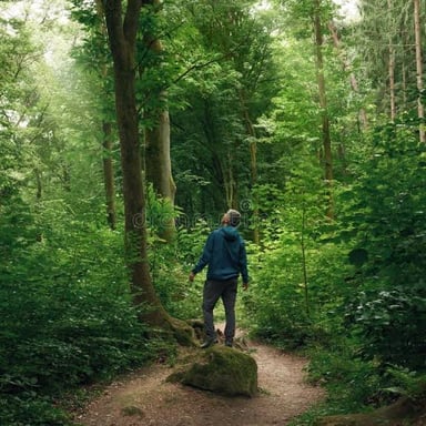 A person gazing at a striking natural scene with wonder.