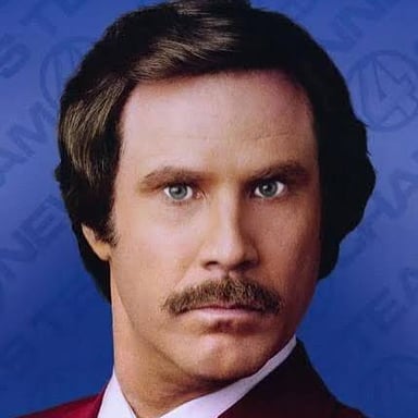 Will Ferrell as Ron Burgundy, the fictional anchorman from Anchorman.