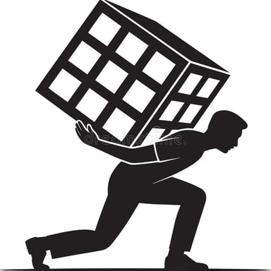 A person carrying a heavy load to symbolize a burden.
