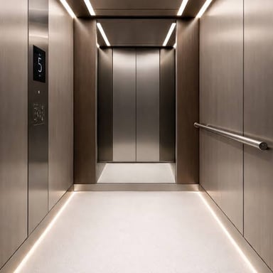 The interior of a passenger lift, the British term for an elevator