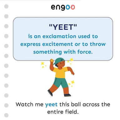 A person throwing an object with force, illustrating the slang meaning of “yeet”.