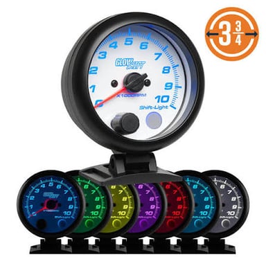 A car dashboard tachometer displaying engine revolutions per minute.