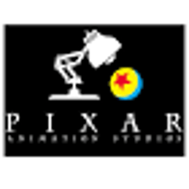 Pixar Animation Studios branding featuring its familiar desk-lamp character, Luxo Jr.