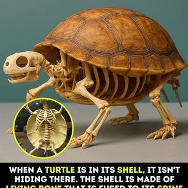 A turtle partially withdrawn into its protective shell.