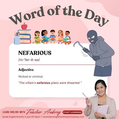 The word “nefarious” with the consecutive letters A-R-I highlighted.