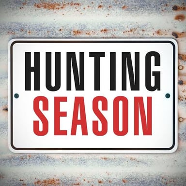 A hunting-season notice illustrates the literal meaning of “open season.”