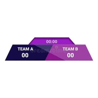 A scoreboard showing a tied game