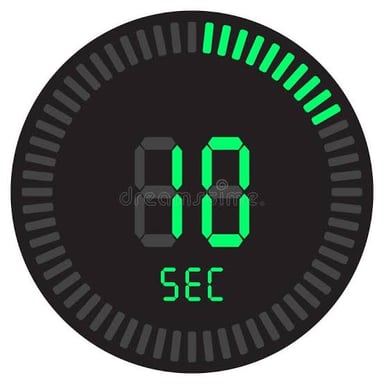A stopwatch showing elapsed seconds
