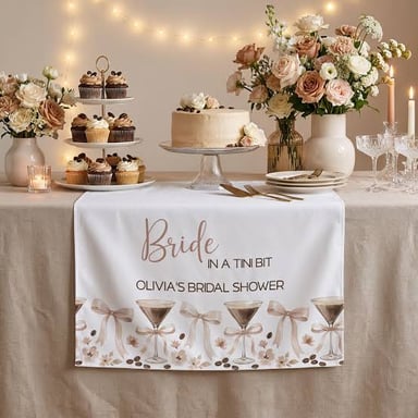 Gifts and decorations arranged for a bridal shower.
