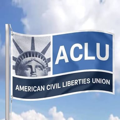 The American Civil Liberties Union’s name and initials, ACLU.
