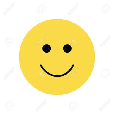 A classic yellow smiley face with black features.