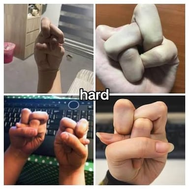 A person gesturing that something cannot be done.