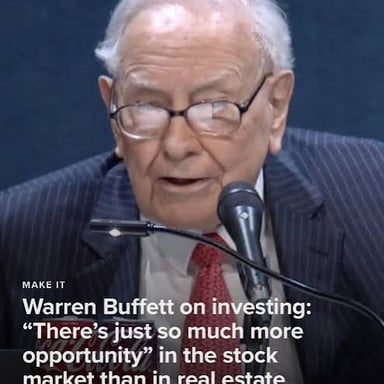 Warren Buffett speaking at a business event.