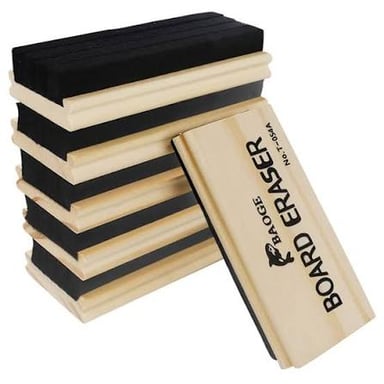 A chalkboard eraser wiping chalk marks from a blackboard.