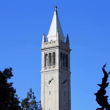 UC Berkeley’s Campanile tower rising above the university campus.