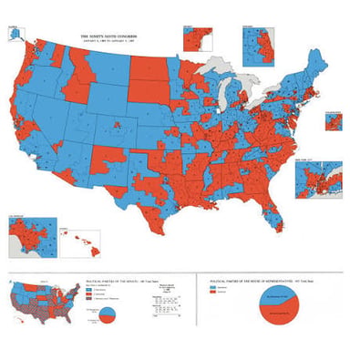 A U.S. map highlighting states commonly associated with the Democratic blue wall.