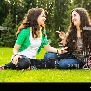 Two sisters spending time together.