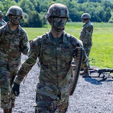 A cadet in uniform at a military academy.