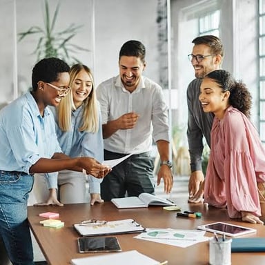 People collaborating as a team.
