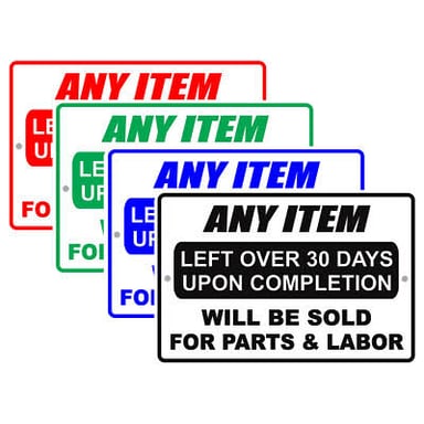 A sale notice stating that a used item is sold as is.