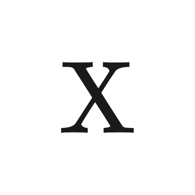 The Greek letter chi shown in uppercase and lowercase forms.