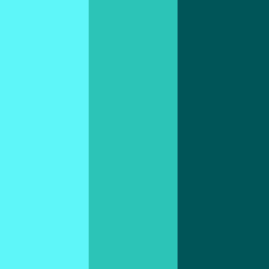 Blue-green cyan and turquoise color swatches shown next to each other.