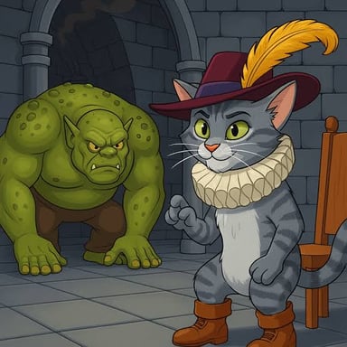 A traditional fairy-tale depiction of an ogre, a large, frightening folkloric creature.