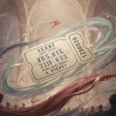 A ticket stub separated from the rest of an admission ticket.