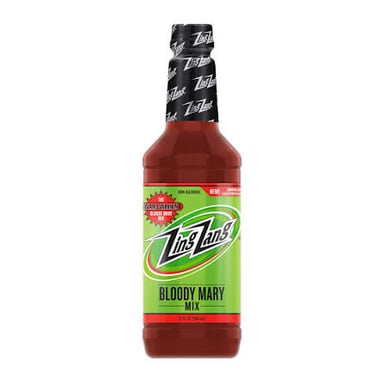 A bottle of Zing Zang Bloody Mary mix.