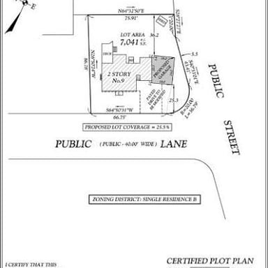 A piece of land marked out as a potential building site.