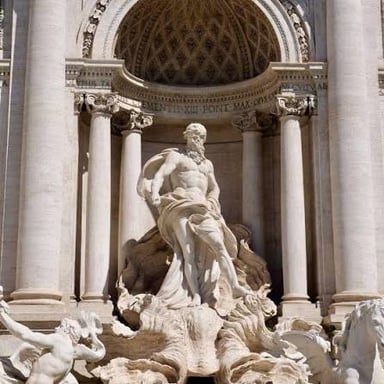 Classical statues representing ancient Roman gods.