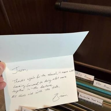 A handwritten note using “-ish” to indicate an approximate amount.