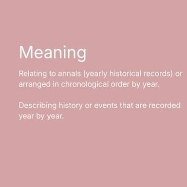 A written chronicle organized as a record of events by year.