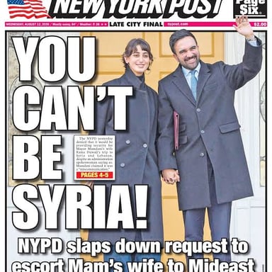 A front page of the New York Post newspaper.