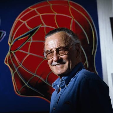 Portrait of Stan Lee, the comics writer and editor associated with Marvel.