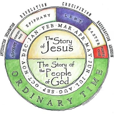 A church calendar marking the Lenten season