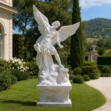 A statue elevated on a pedestal, illustrating the expression “put someone on a pedestal.”