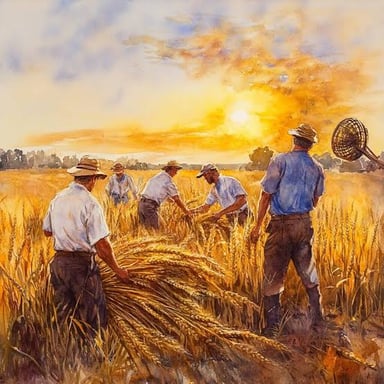 A crop being harvested, showing the literal sense of reaped.