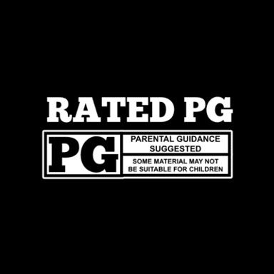 A PG rating symbol associated with family-friendly entertainment.