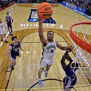 A college basketball game associated with the NCAA tournament.