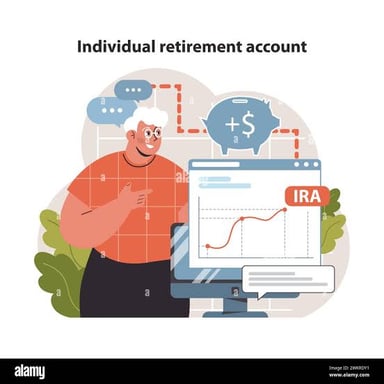 A financial illustration representing an individual retirement account