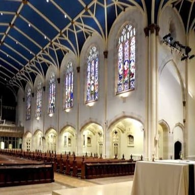 The central interior space of a church nave.
