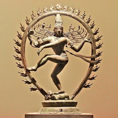 A traditional depiction of Shiva as Nataraja, the cosmic dancer.