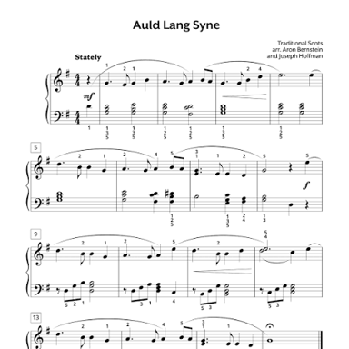 Sheet music for the traditional song “Auld Lang Syne.”