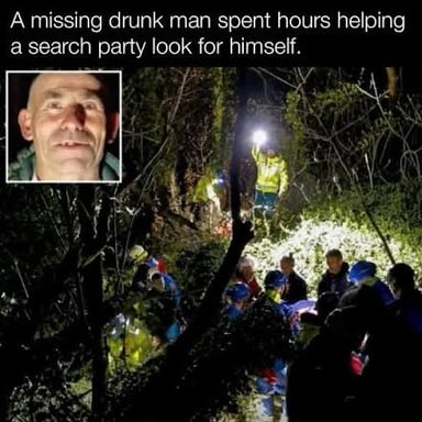 A group searching outdoors for a missing person
