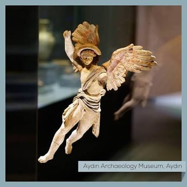 A classical depiction of Eros, the Greek god of love, with a bow.