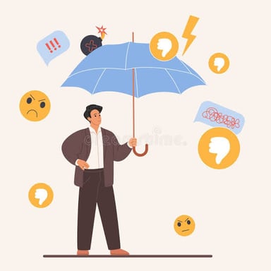 An illustration of someone receiving strong criticism.