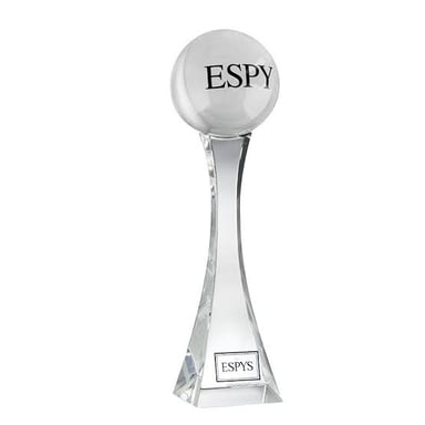 A trophy associated with the annual ESPY Awards.